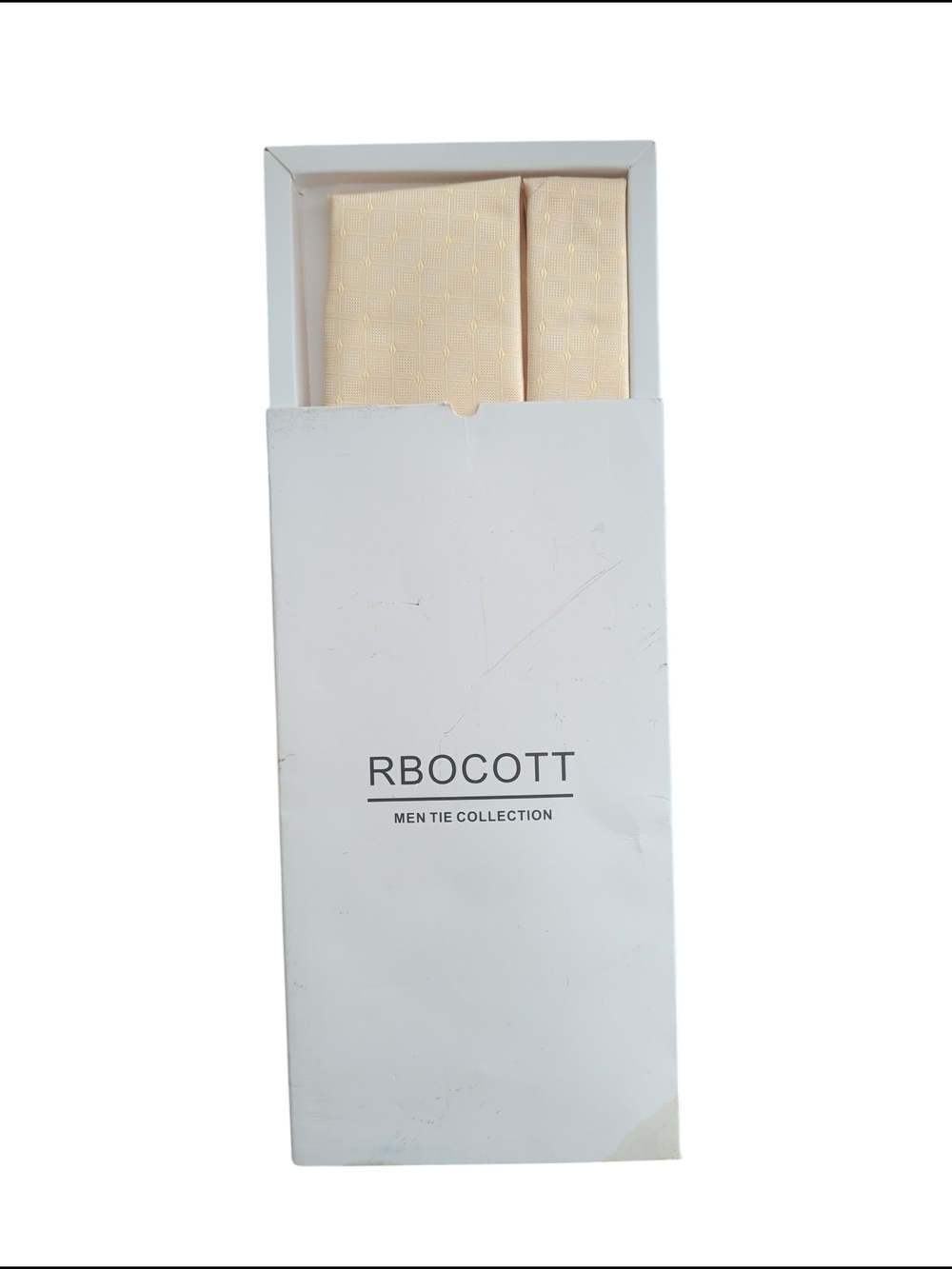 RBOCOTT Men's 4 Piece Tie Set in Light Buttercream